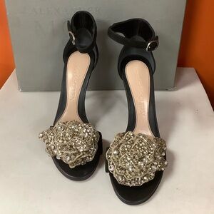 A. McQueen Diamante Rose Embellished Heel